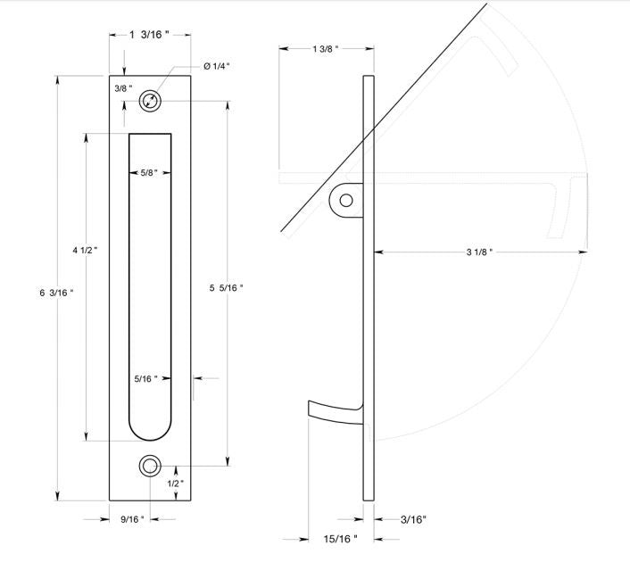 Deltana EP6125U26 Heavy Duty Edge Pull, Bright Chrome, 6-1/4"