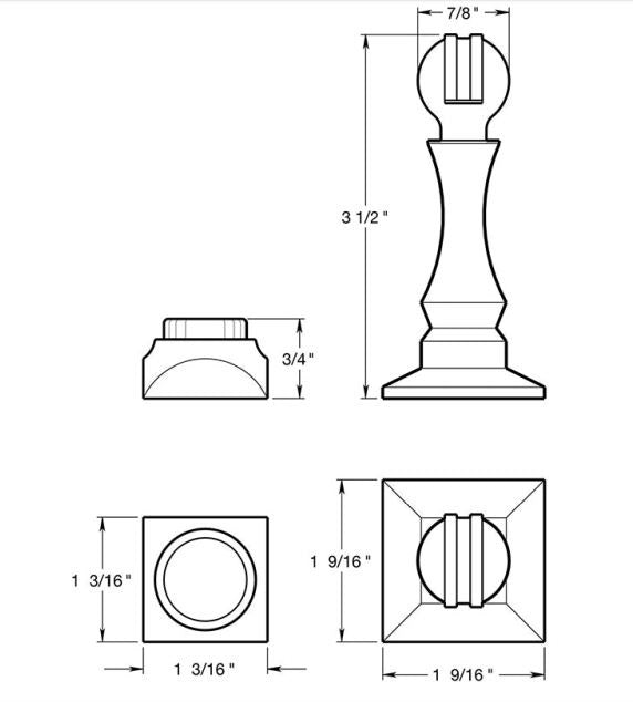 Deltana MDH35U26 Magnetic Door Holder, Bright Chrome, 3-1/2"
