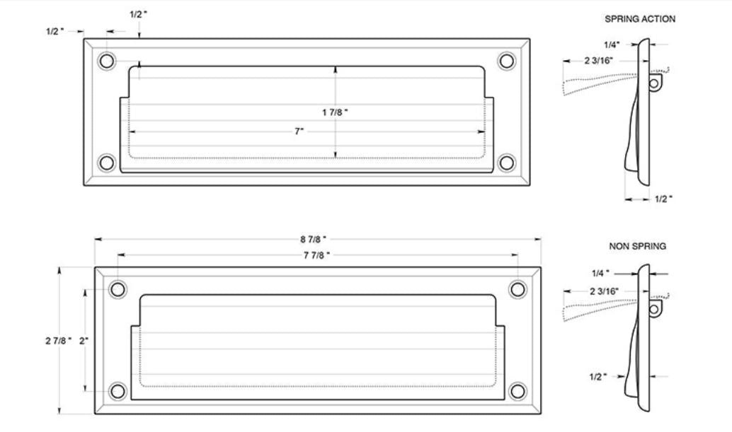Deltana MS627U15A Mail Slot With Back Plate, Antique Nickel