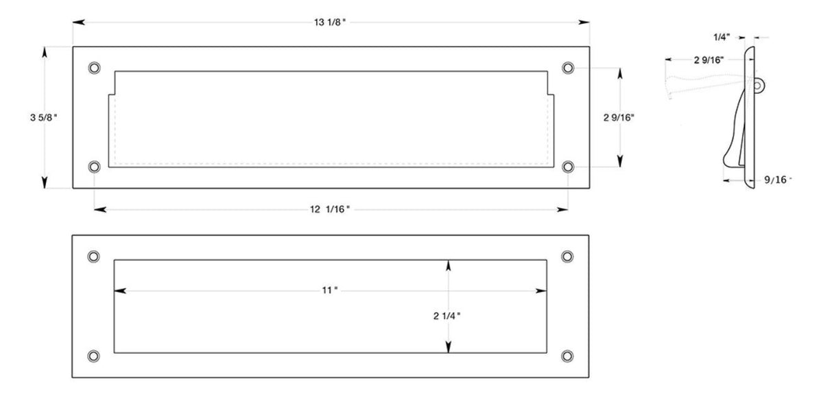 Deltana MS211U10B Mail Slot With Interior Frame, Oil Rubbed Bronze