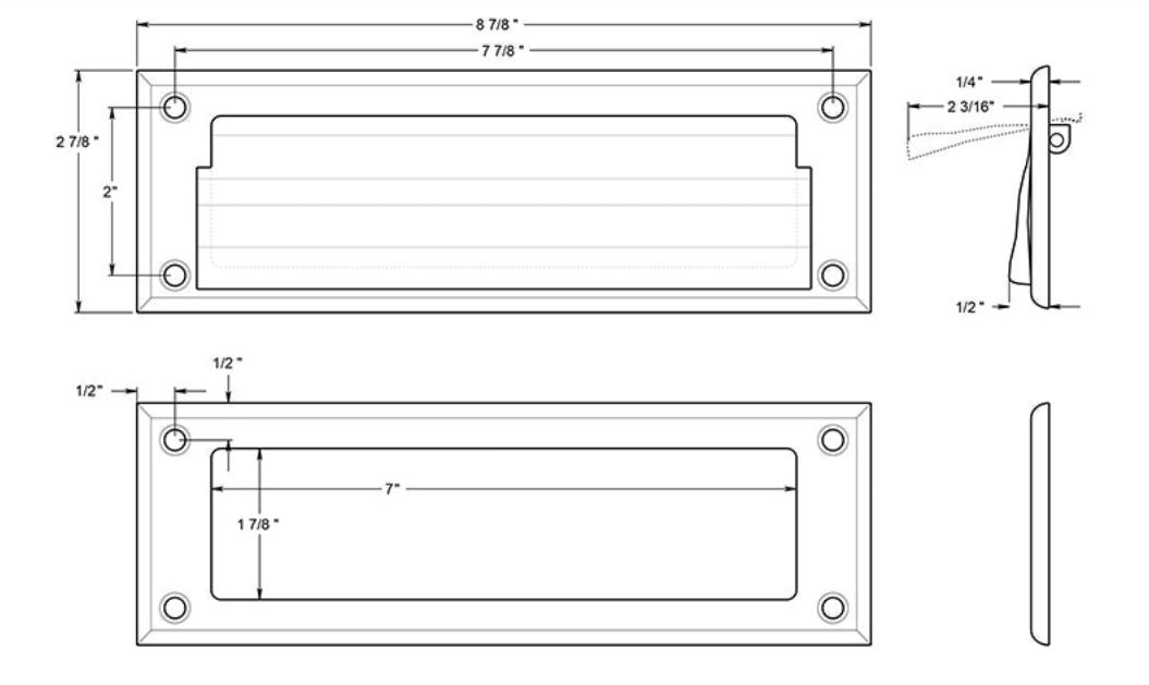 Deltana MS626U26D Mail Slot With Interior Frame, Satin Chrome