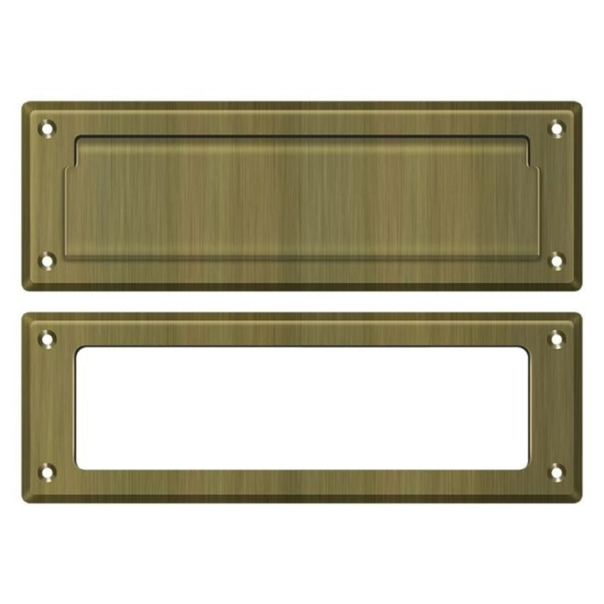 Deltana MS626U5 Mail Slot With Interior Frame, Antique Brass