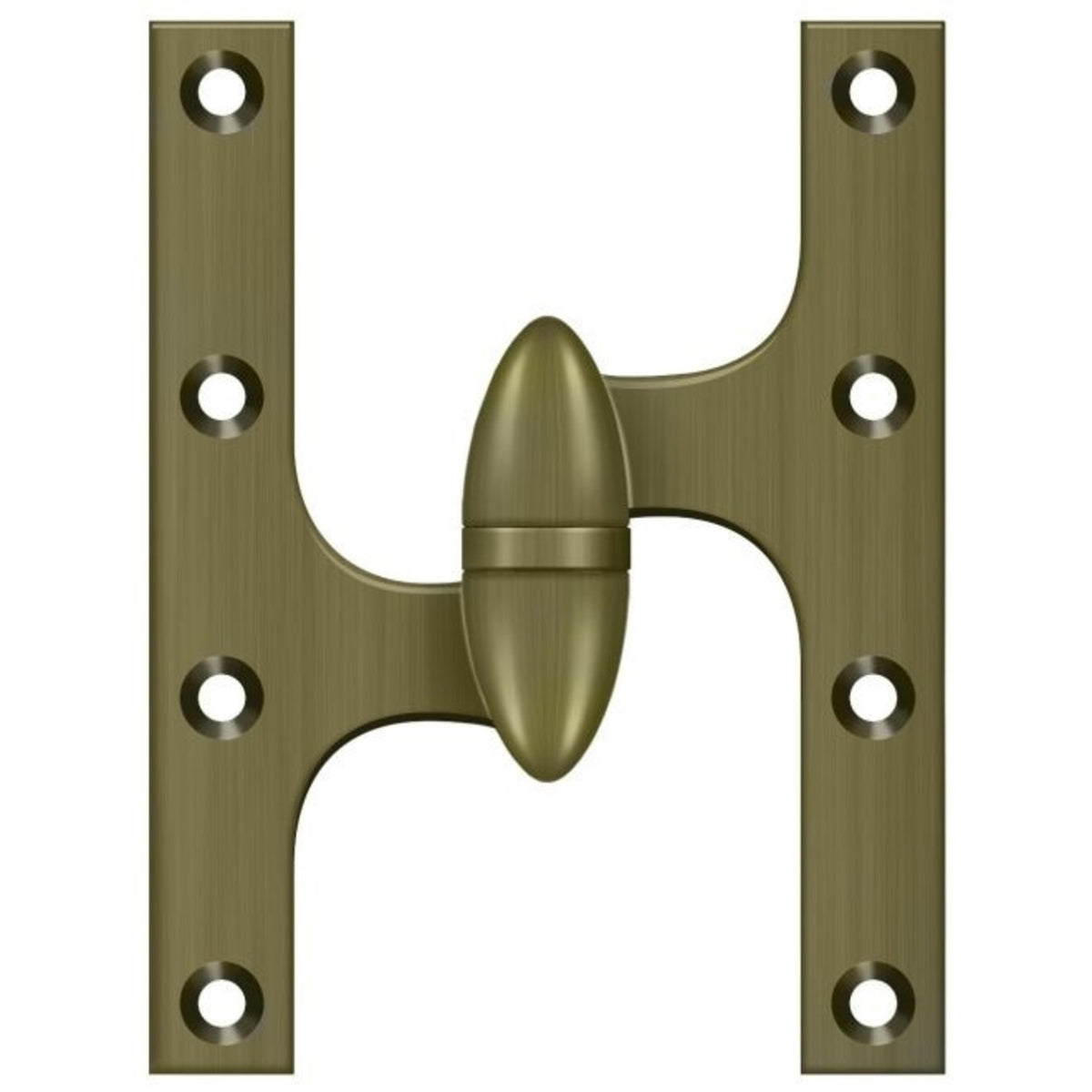 Deltana OK6045B5-L Door Hinge, Antique Brass, 6" x 4-1/2"