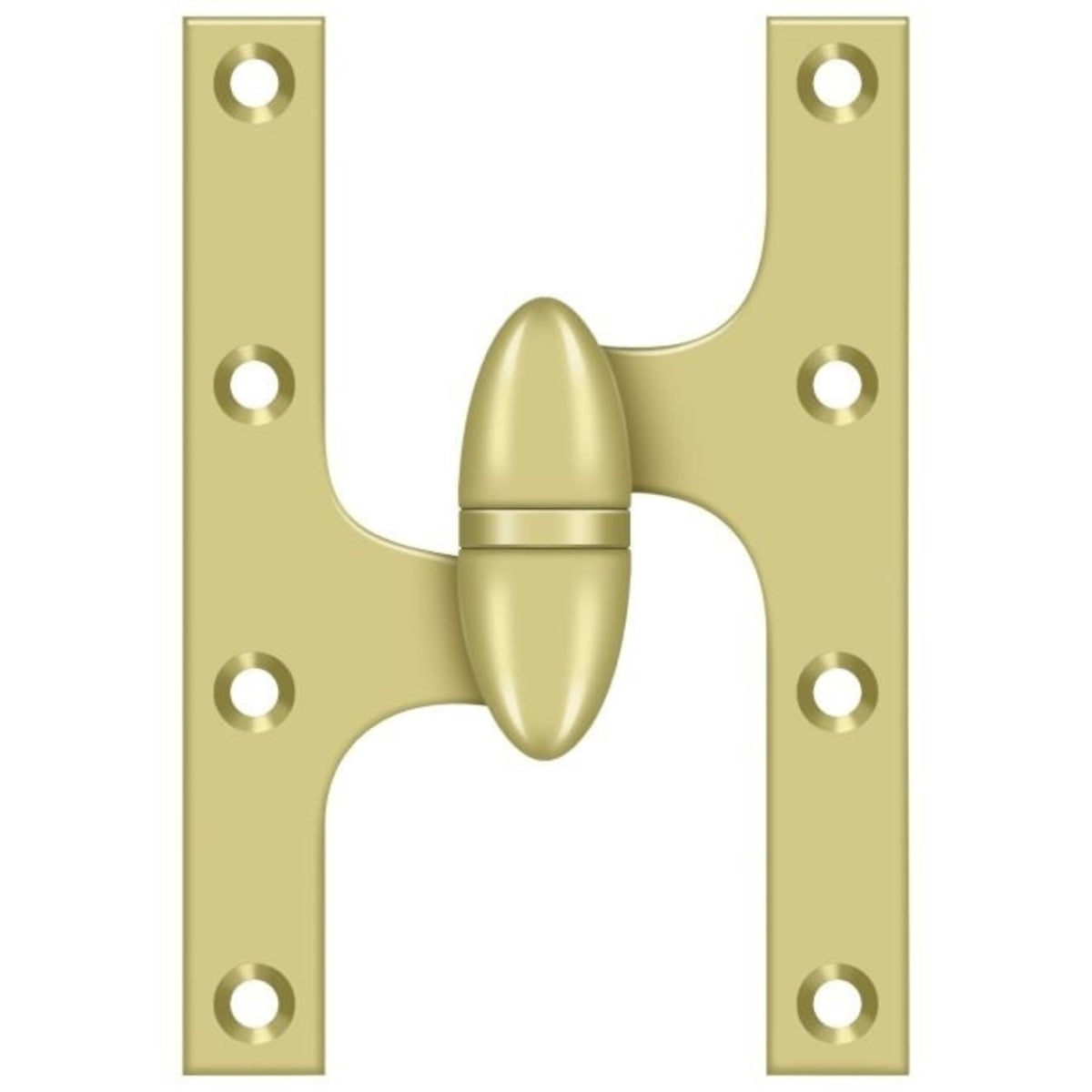 Deltana OK6040B3-L Door Hinge, Bright Brass, 6" x 4"