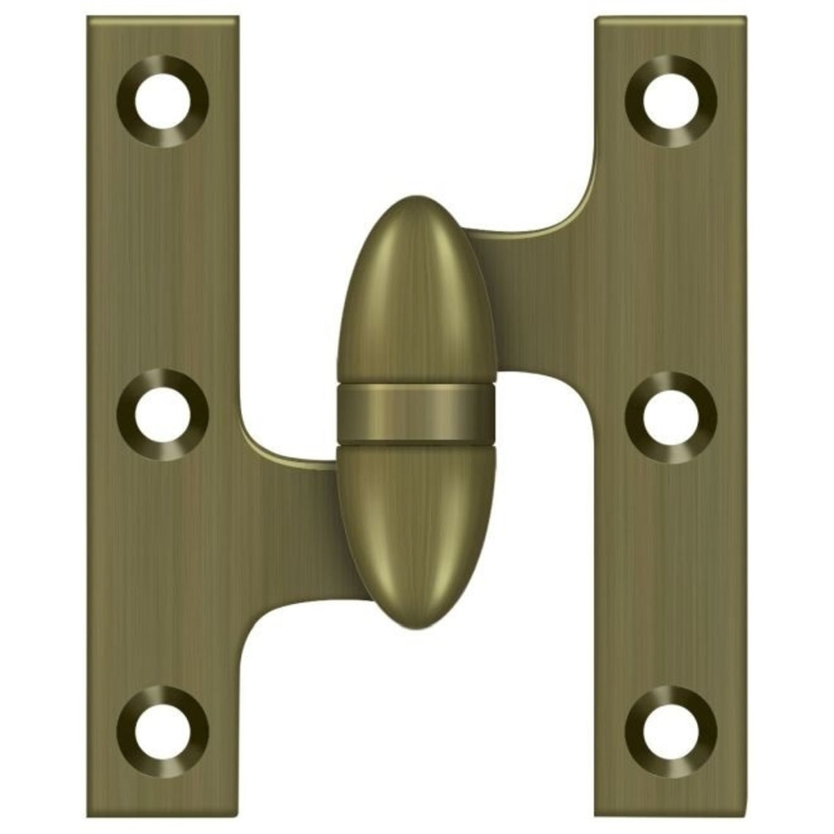 Deltana OK3025B5-L Olive Knuckle Hinge, Antique Brass