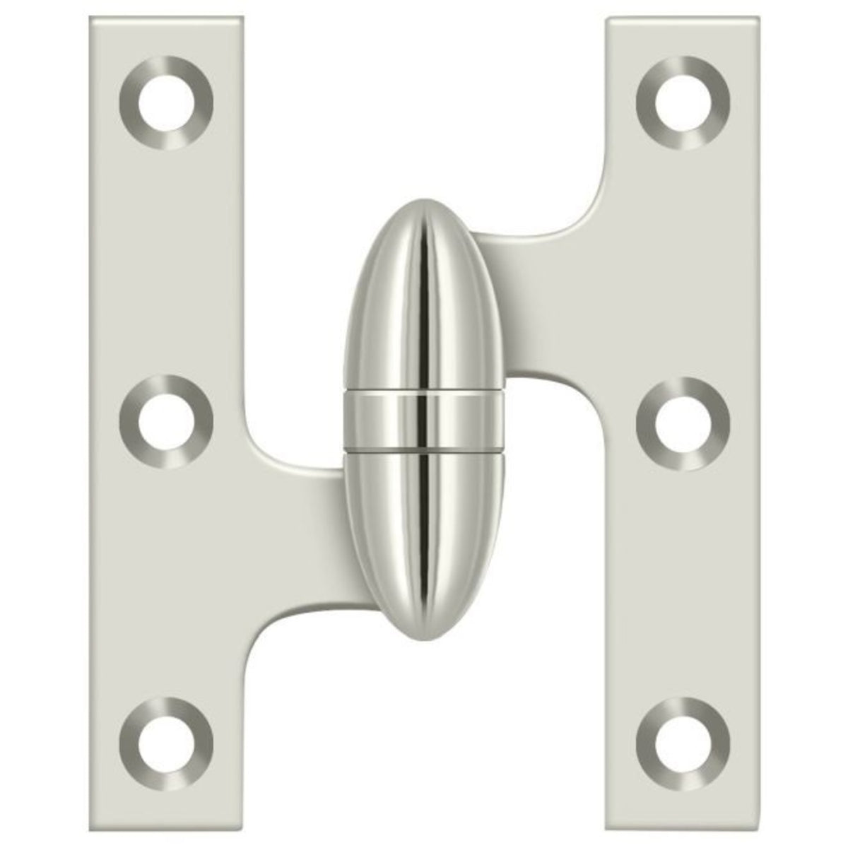 Deltana OK3025B14-L Olive Knuckle Hinge, Bright Nickel