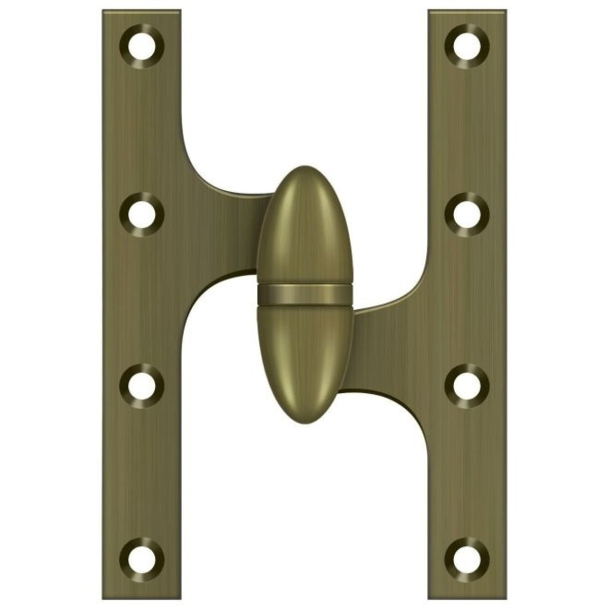 Deltana OK6040B5-R Door Hinge, Antique Brass, 6" x 4"