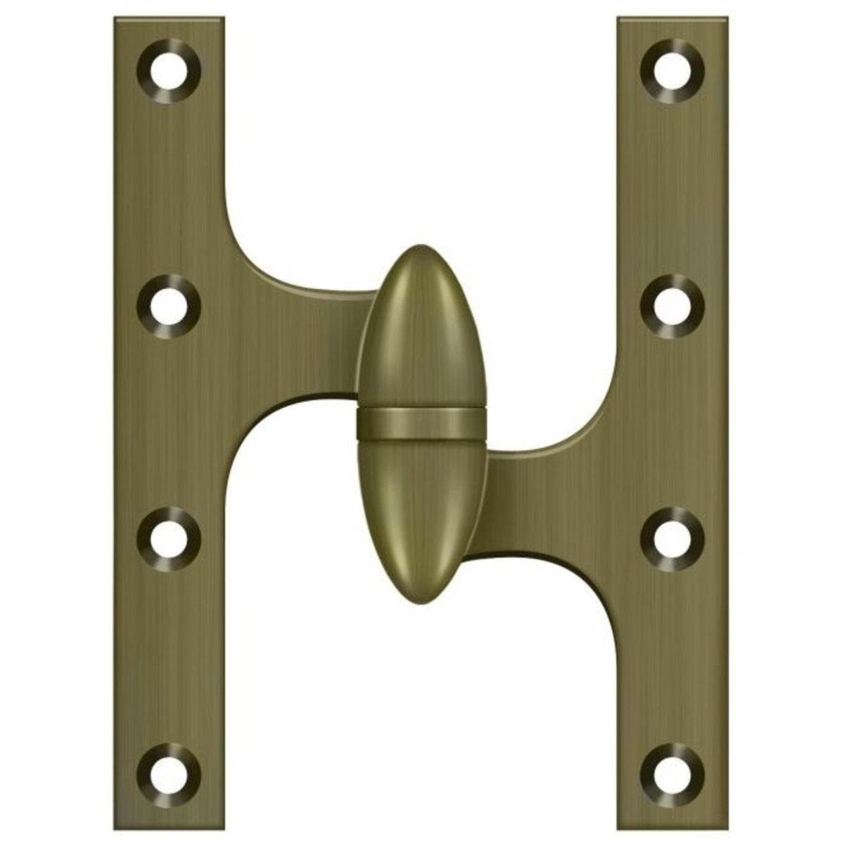 Deltana OK6045B5-R Door Hinge, Antique Brass, 6" x 4-1/2"