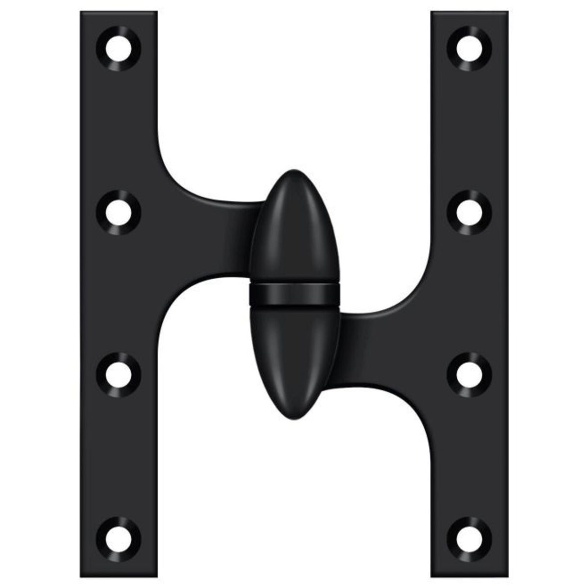 Deltana OK6050B19-R Door Hinge, Black, 6" x 5"