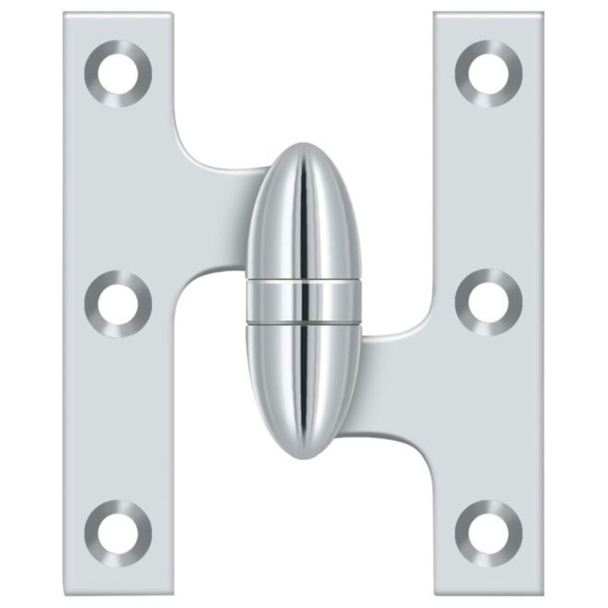 Deltana OK3025B26-R Olive Knuckle Hinge, Bright Chrome