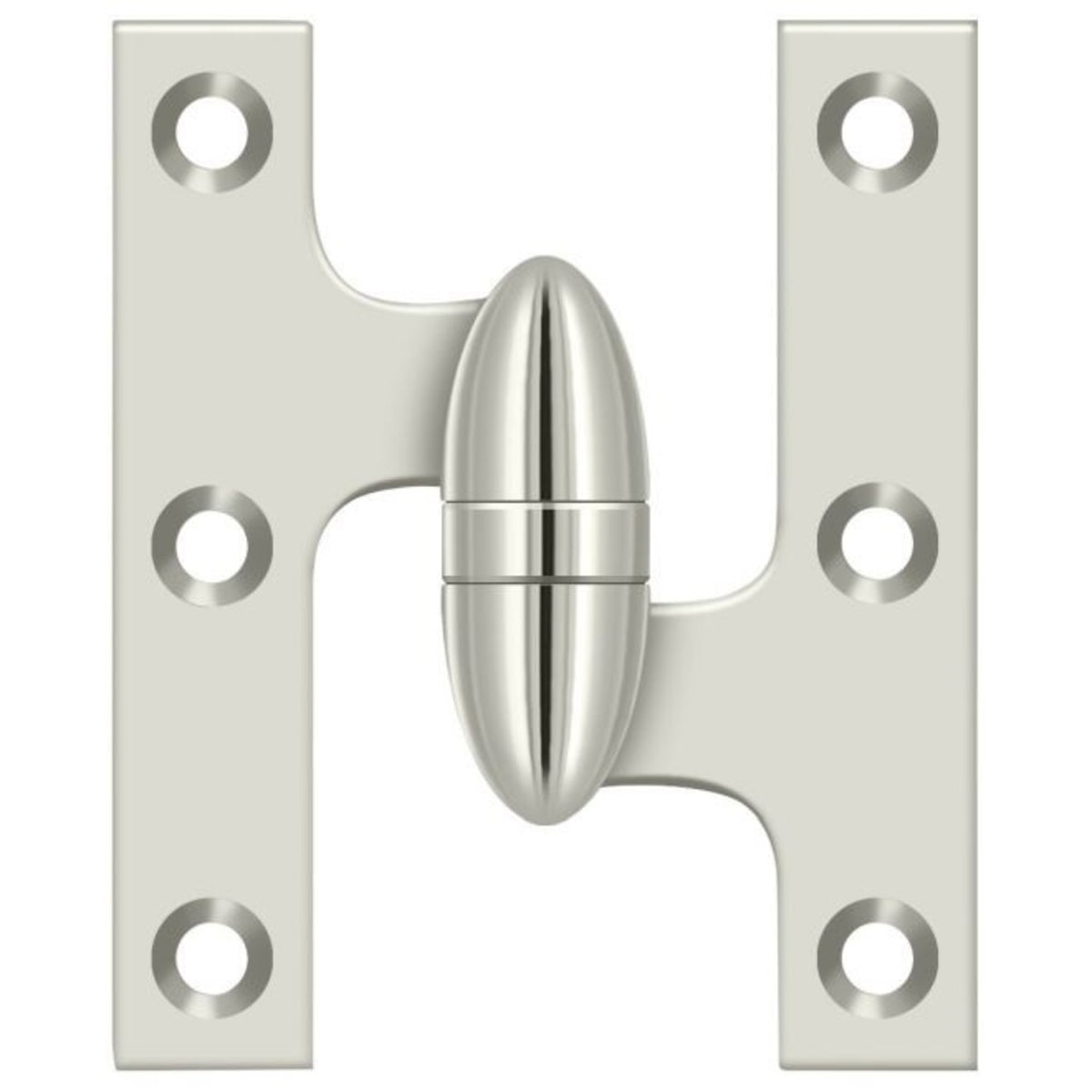 Deltana OK3025B14-R Olive Knuckle Hinge, Bright Nickel