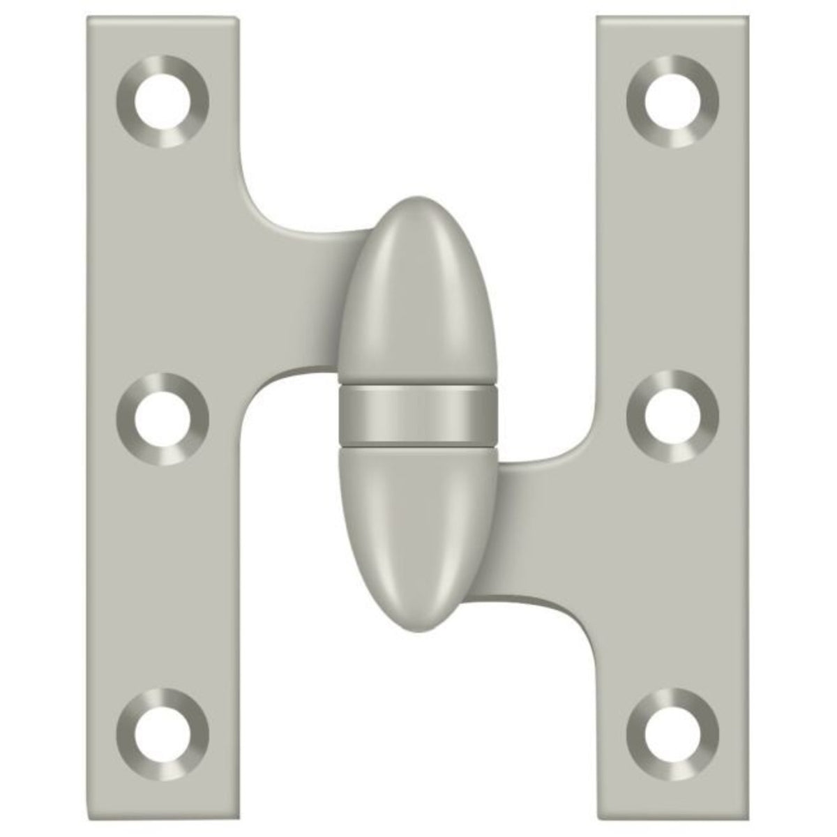 Deltana OK3025B15-R Olive Knuckle Hinge, Satin Nickel