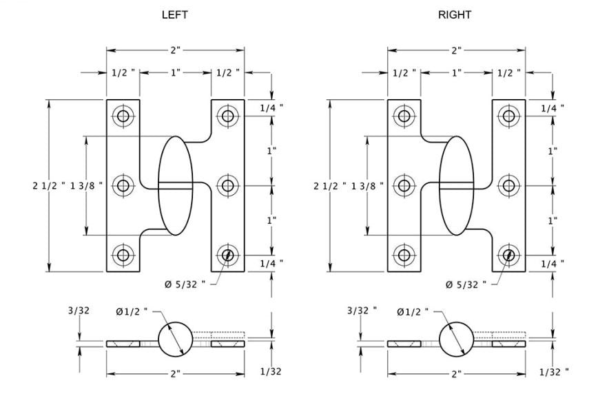 Deltana OK2520U15-R Olive Knuckle Hinge, Satin Nickel