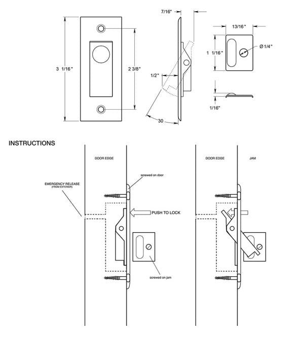Deltana PDB42U15A Pocket Door Jamb Bolts, Antique Nickel