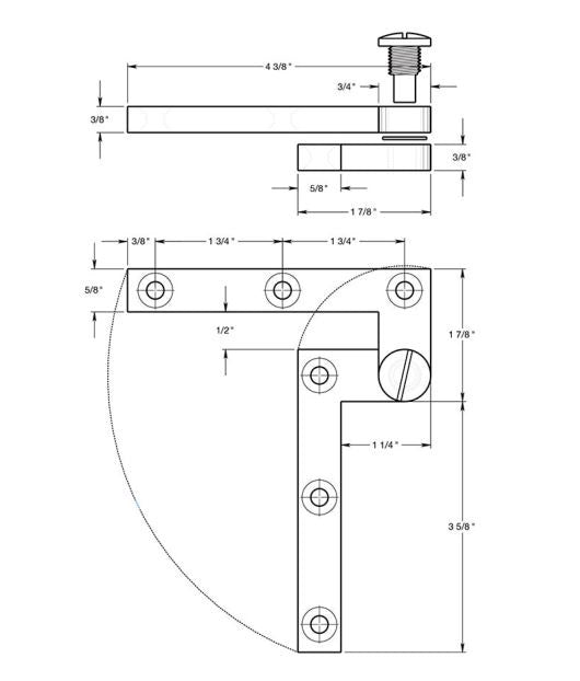 Deltana PH60U3 Pivot Hinge, Bright Brass