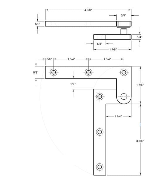 Deltana PH40U15 Pivot Hinge, Satin Nickel
