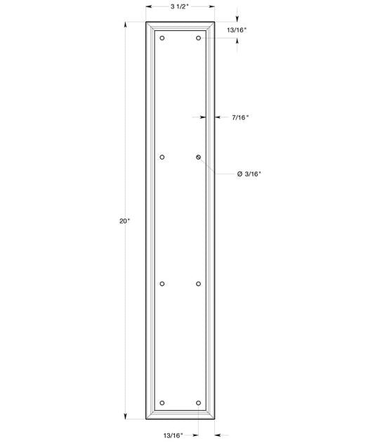 Deltana PP2281U15A Heavy Duty Framed Push Plate, Antique Nickel