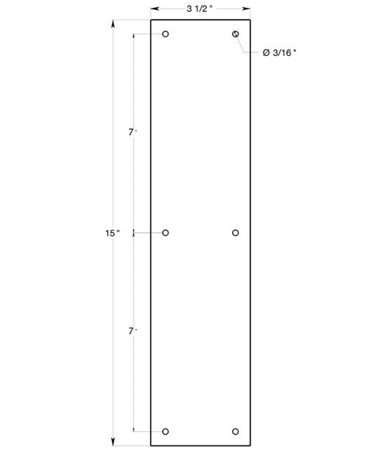Deltana PP3515U32D Push Plate, Satin Stainless Steel