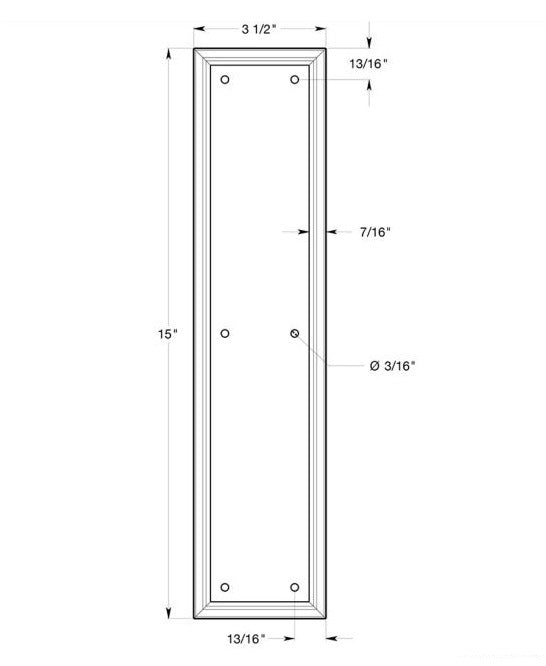 Deltana PP2280U26 Heavy Duty Framed Push Plate, Bright Chrome