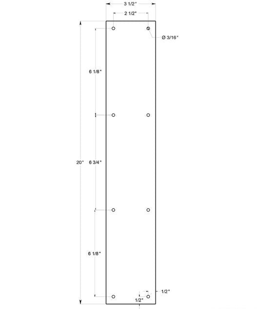 Deltana PP3520U15 Push Plate, Satin Nickel