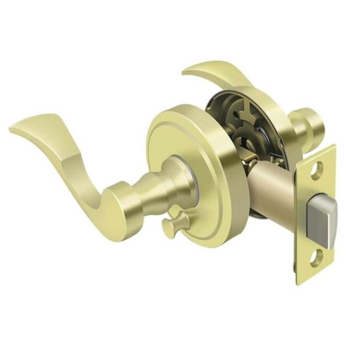 Deltana PRLLR2U3RH Lacovia Right Hand Privacy Lever, Bright Brass