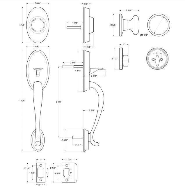 Deltana PRRHDRKU10B Riversdale Handleset With Round Knob Dummy, Oil Rubbed Bronze