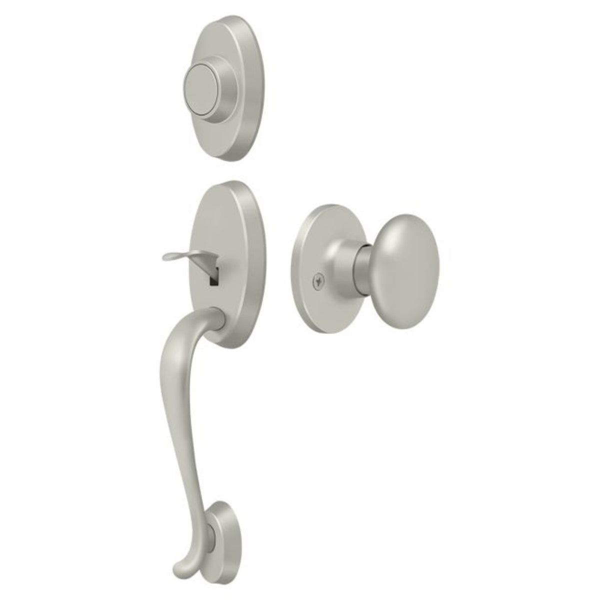 Deltana PRRHDRKU15 Riversdale Handleset With Round Knob Dummy, Satin Nickel