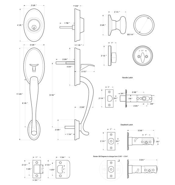 Deltana PRRHRKU10B Riversdale Handleset With Round Knob Entry, Oil Rubbed Bronze