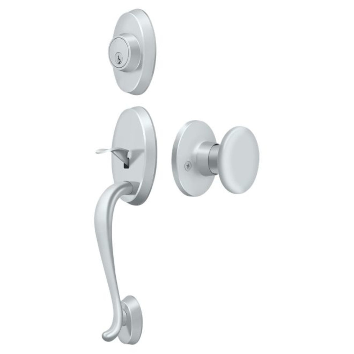Deltana PRRHRKU26 Riversdale Handleset With Round Knob Entry, Bright Chrome