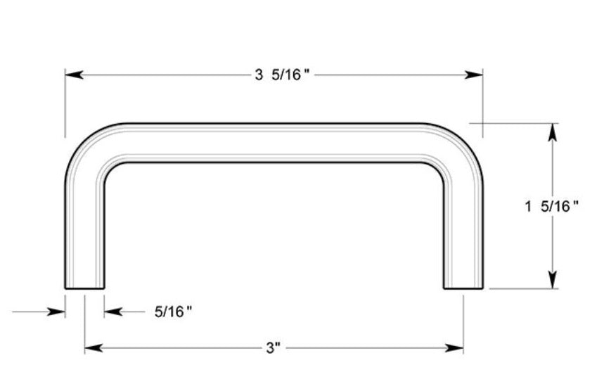 Deltana PW300U19 Wire Pull, Black, 3"