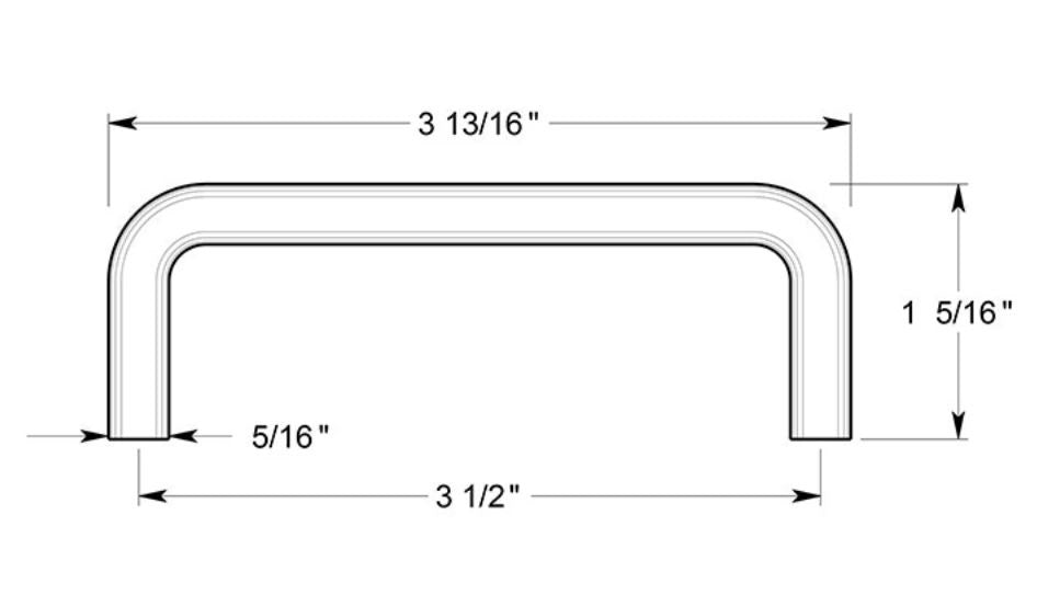 Deltana PW350U26 Wire Pull, Bright Chrome, 3-1/2"