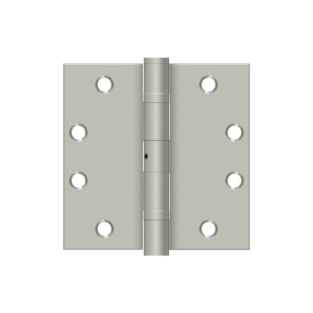 Deltana S45BBNU15 Ball Bearing Square Door Hinge, Brushed Nickel, 4-1/2" x 4-1/2"