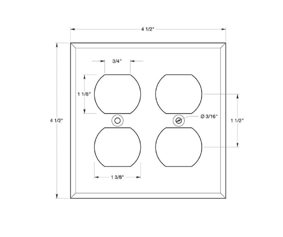 Deltana SWP4771U26 Quadruple Outlet Switch Plate, Bright Chrome
