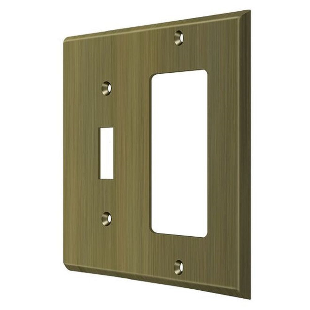 Deltana SWP4743U5 Single Rocker Switch Plate, Antique Brass