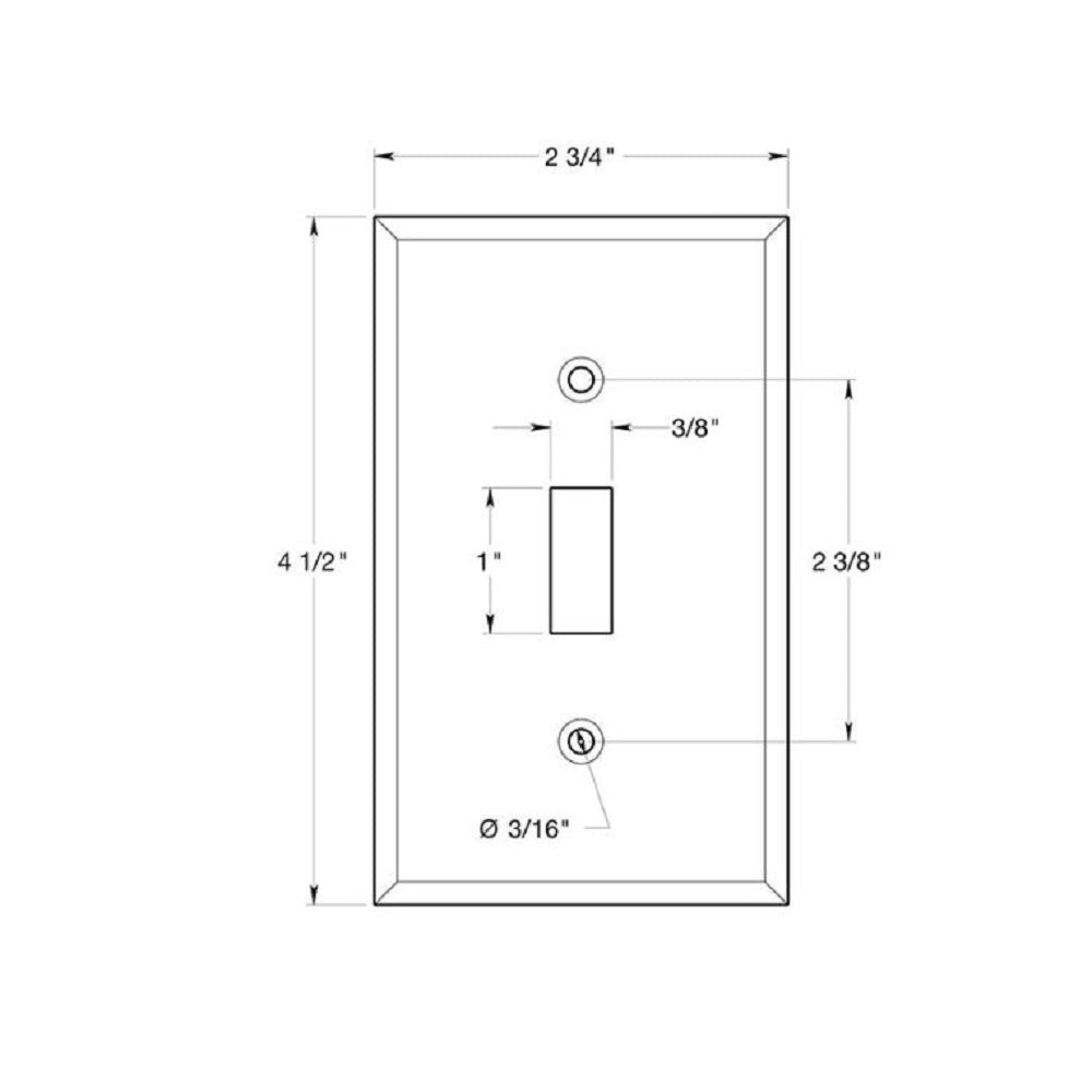 Deltana SWP4751U5 Single Standard Switch Plate, Antique Brass
