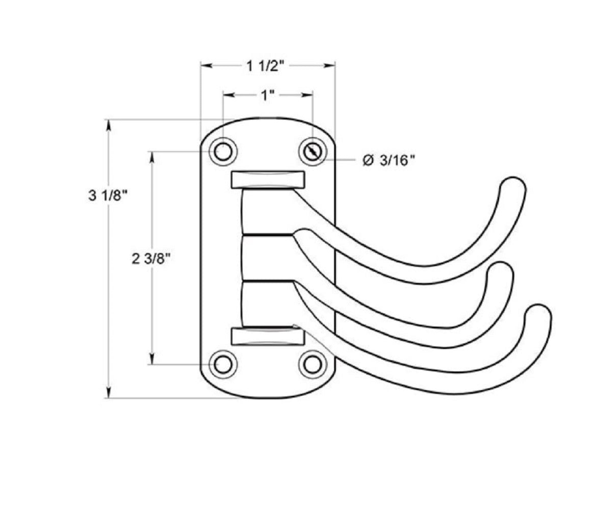 Deltana TSH40U15A Heavy Duty Triple Swivel Hook, Antique Nickel