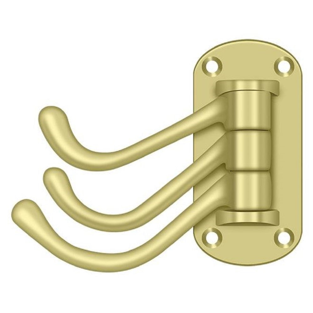 Deltana TSH40U3 Heavy Duty Triple Swivel Hook, Bright Brass
