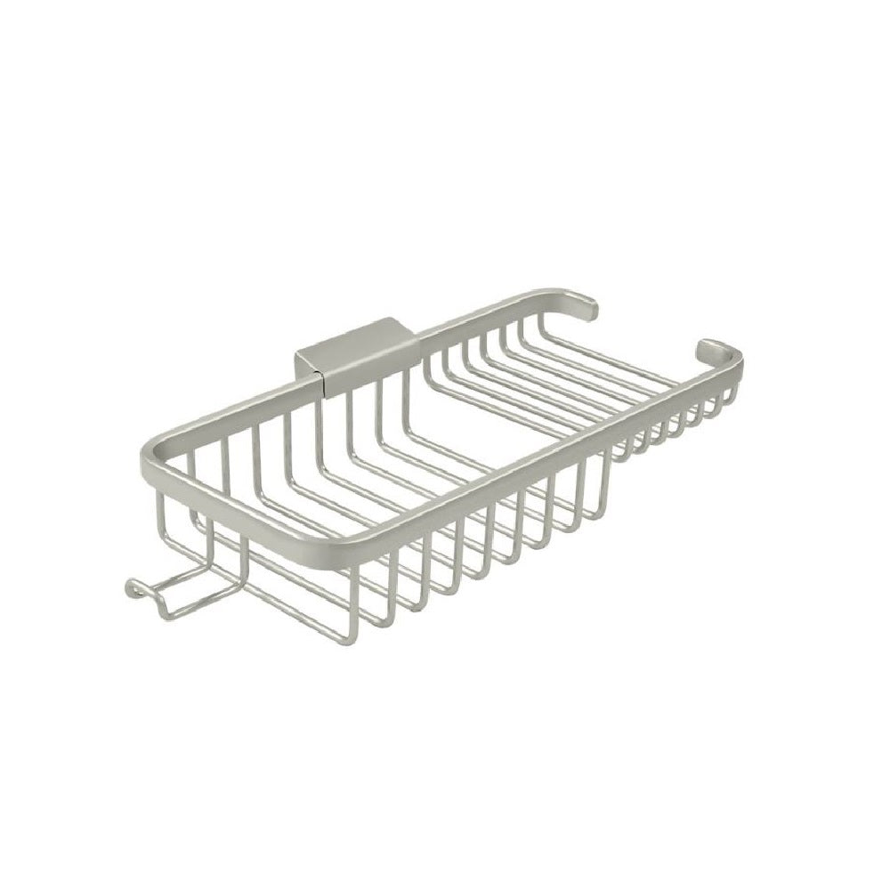 Deltana WBR1051HU15 Rectangular Wire Basket with Hook, 10", Brushed Nickel
