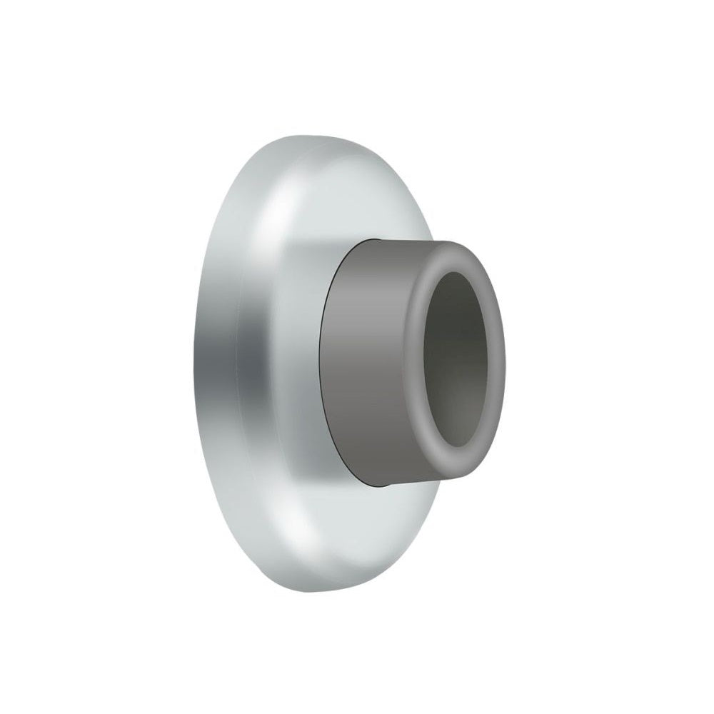 Deltana WB250U26 Wall Mount Concave Flush Bumper, 2-1/2"-Dia, Polished Chrome
