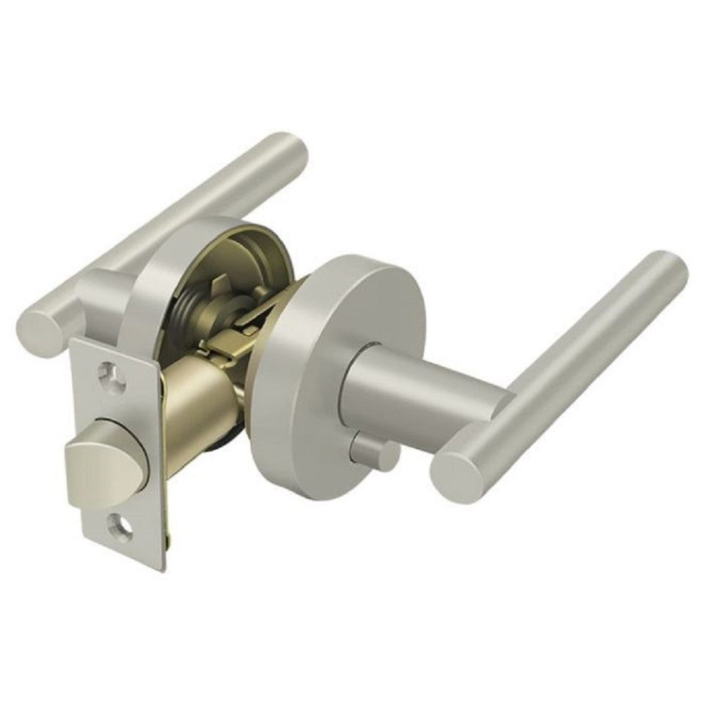 Deltana ZMLR2U15LH Mandeville Privacy Door Lever,Satin Nickel