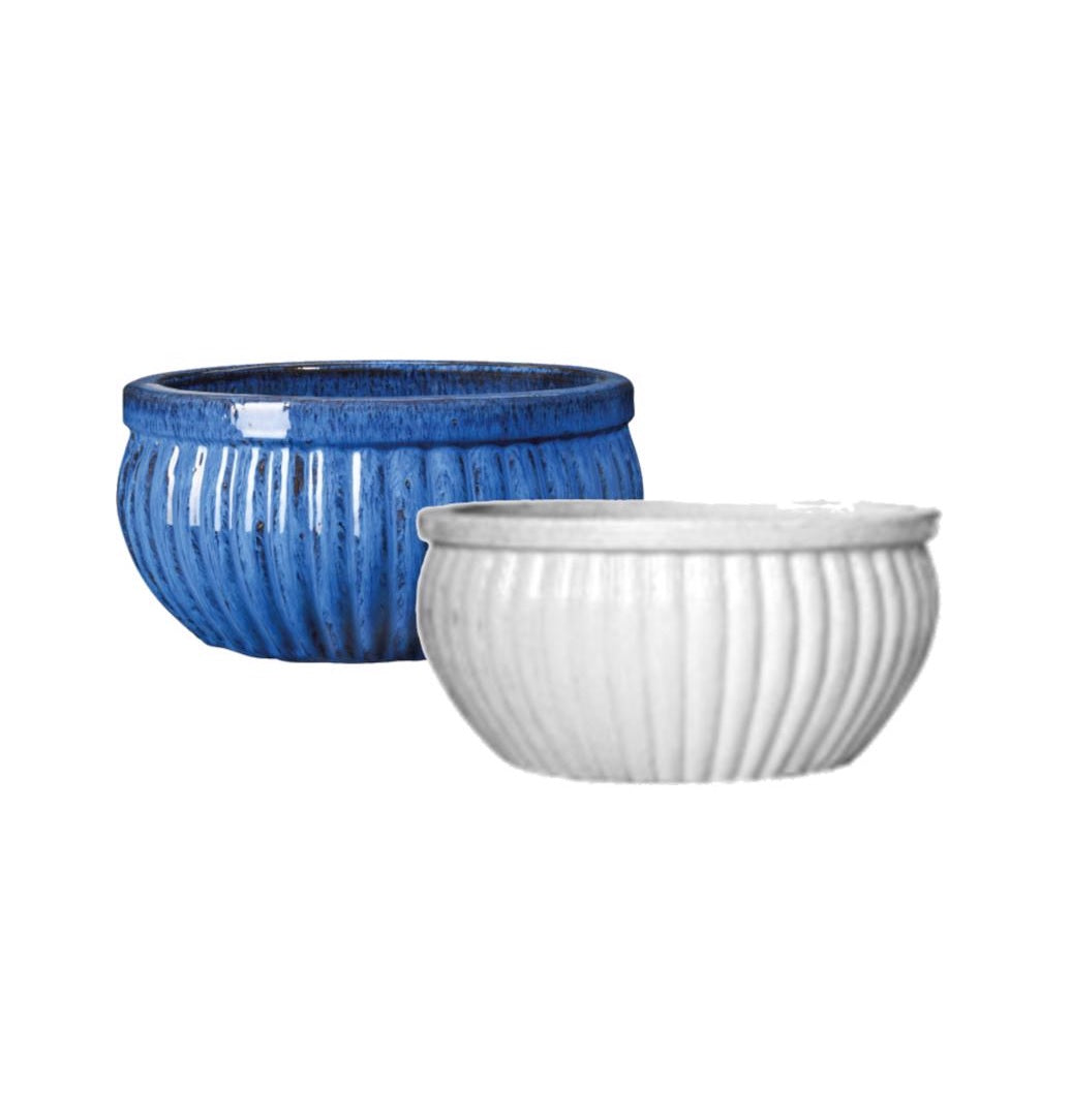 Deroma 11522 Acapulco Low Planter, Ceramic, Assorted