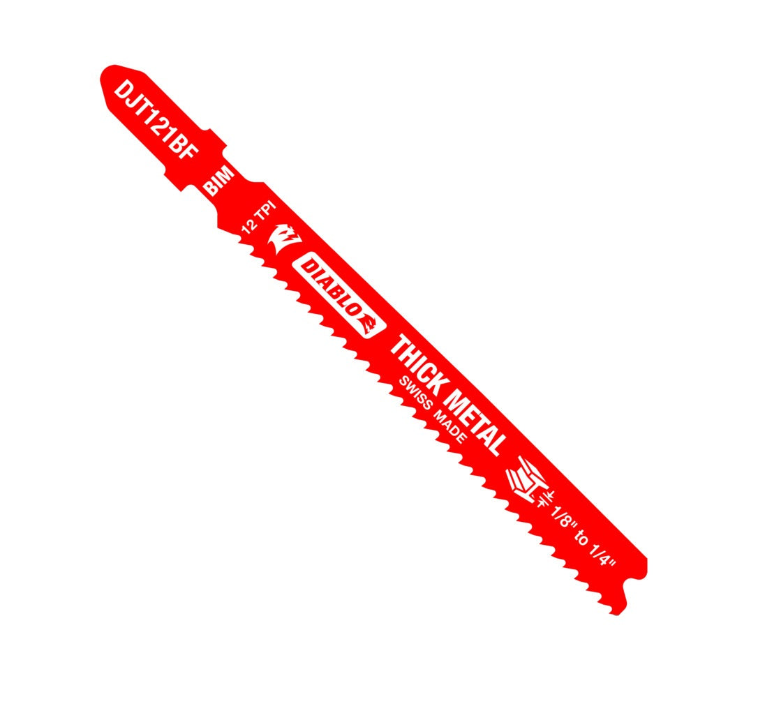 Diablo DJT121BF5 Bi‑Metal T‑Shank Jig Saw Blades for Thick Metal, 3-3/8 in, 12 TPI