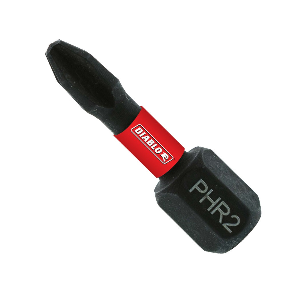 Diablo DPH2R1P25 #2 Phillips Reduced for Drywall Screws Drive Bit, 1 in