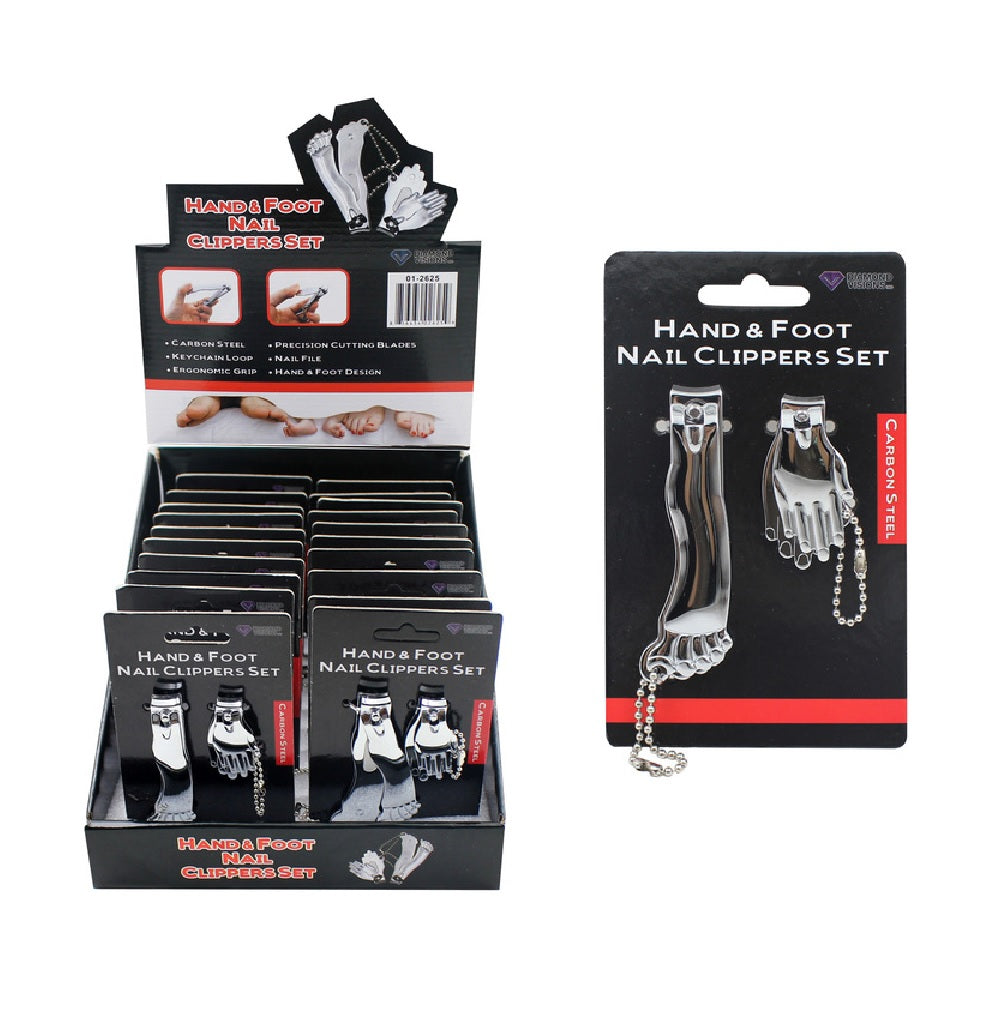 Diamond Visions 01-2625 Hand and Foot Nail Clippers, Silver
