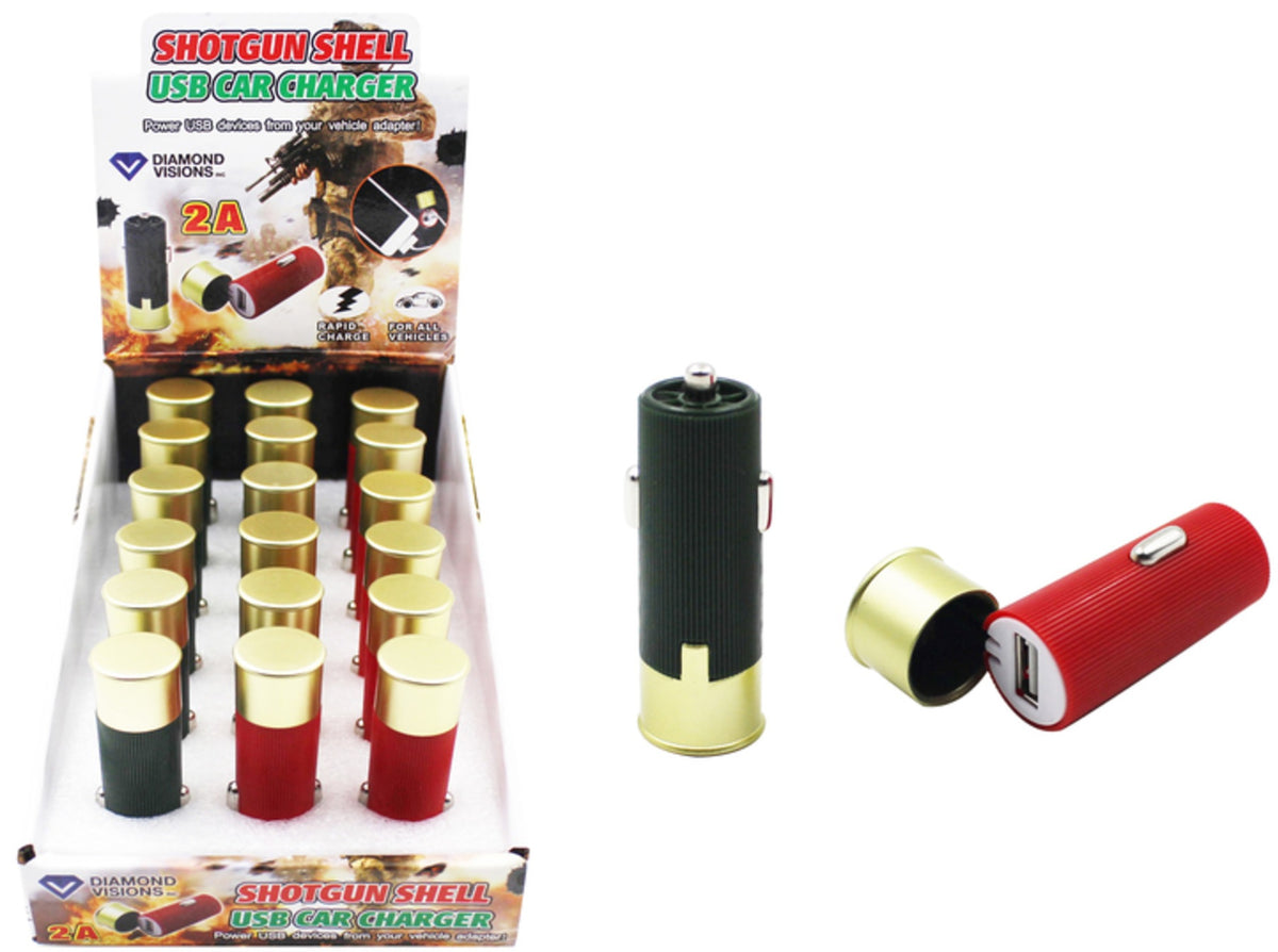 Diamond Visions 01-1851 Shotgun Shell USB Car Charger, Assorted Colors