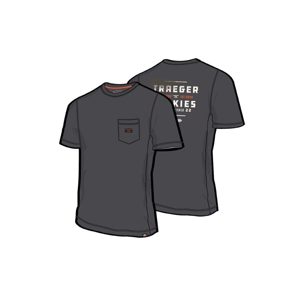 Dickies TRGSS1CHM Traeger Tee Shirt, Charcoal Grey, M