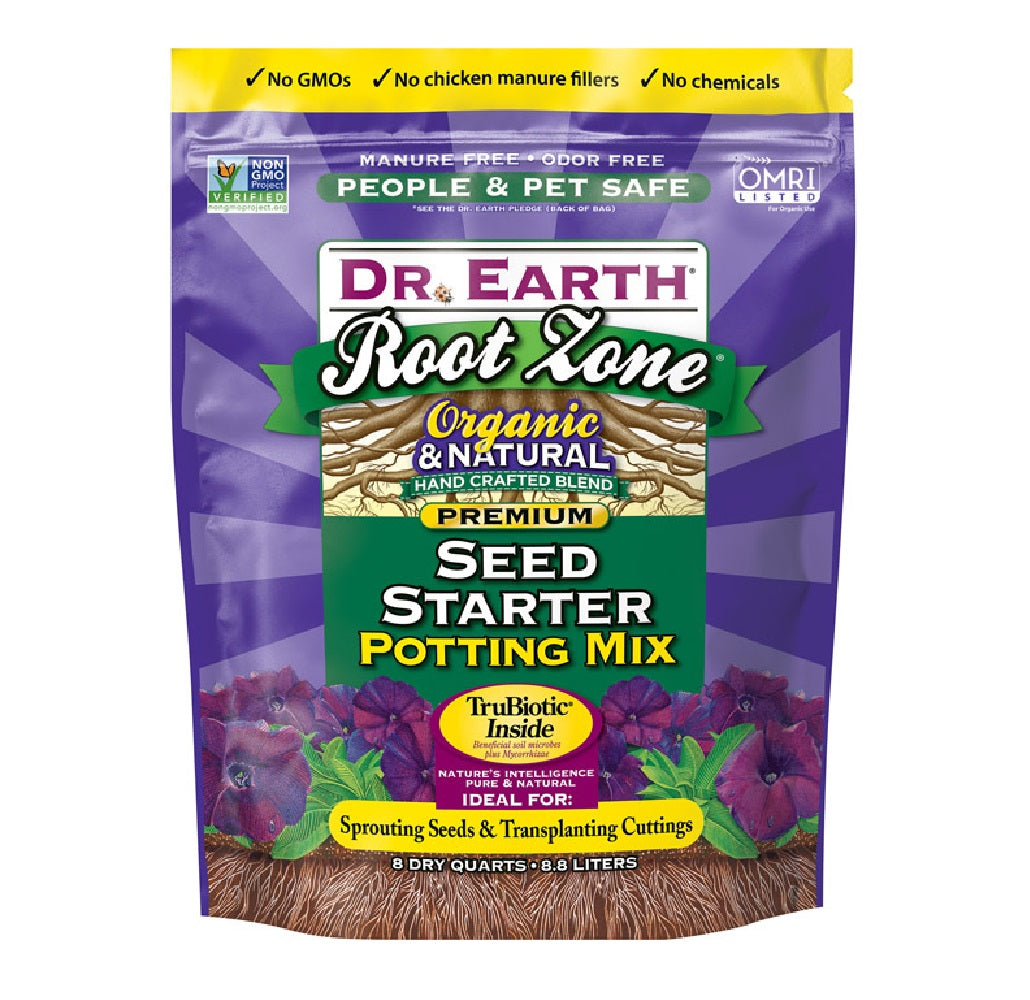 Dr. Earth 823 Root Zone Organic Seed Starter Potting Mix, 8 Quart