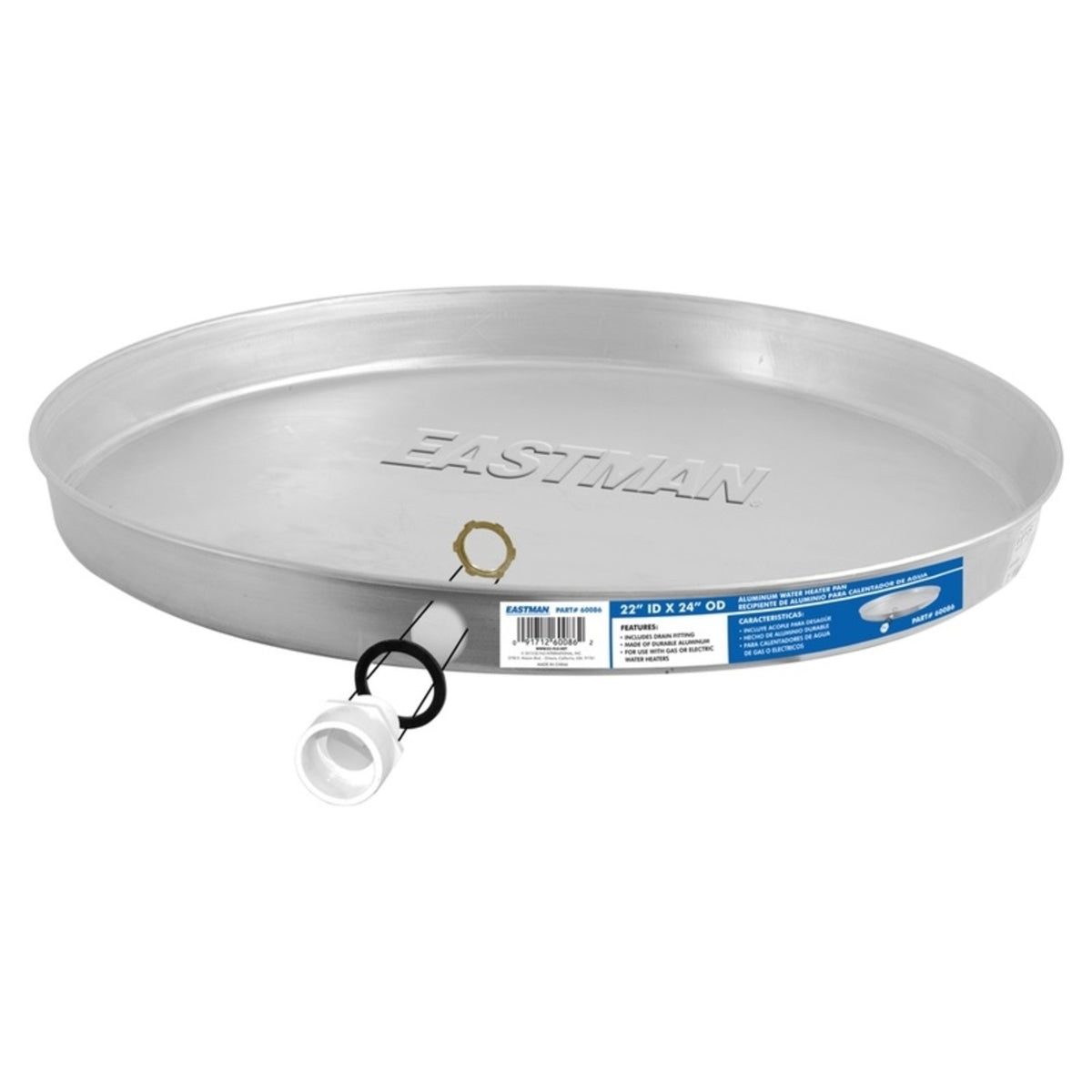 Eastman 60086 Water Heater Pan, Aluminum, 22"