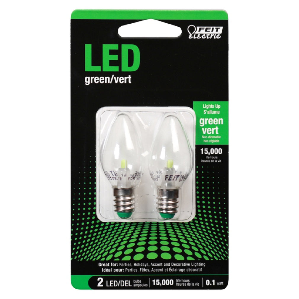 Feit Electric BPC7/G/LEDG2/2 Specialty LED Bulb, Green