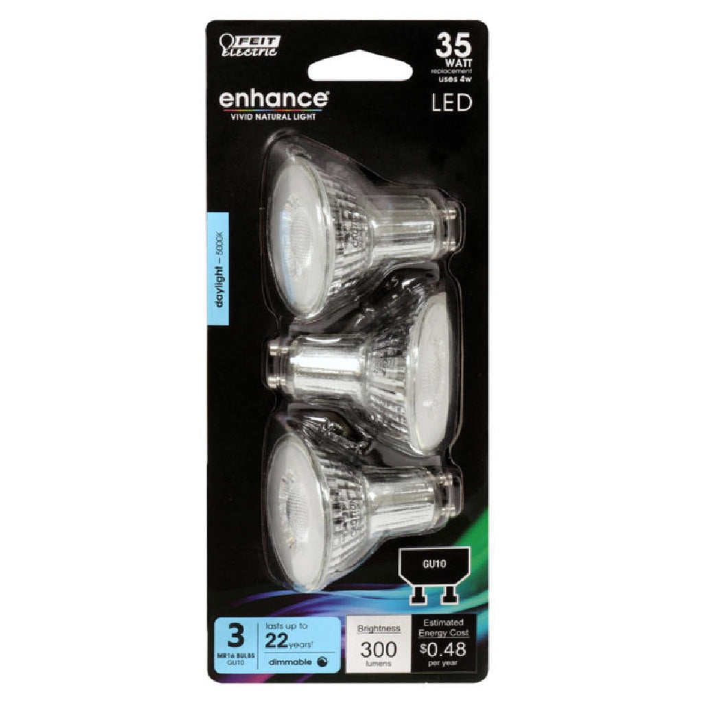 Feit Electric BPMR16/GU10/950CA/3 Enhance Dimmable LED Bulb, 4 W
